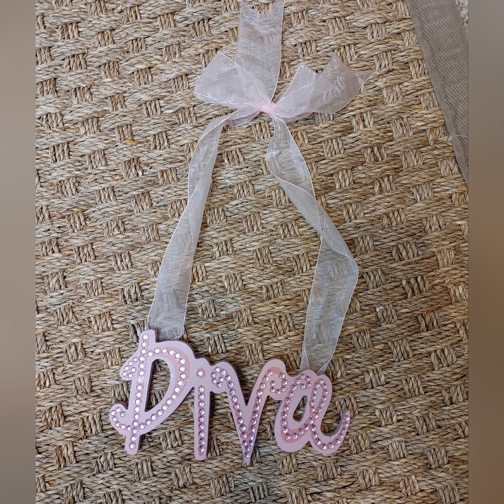 Pink Diva Hanging Mini Hanging Sign 7.75"x 14"